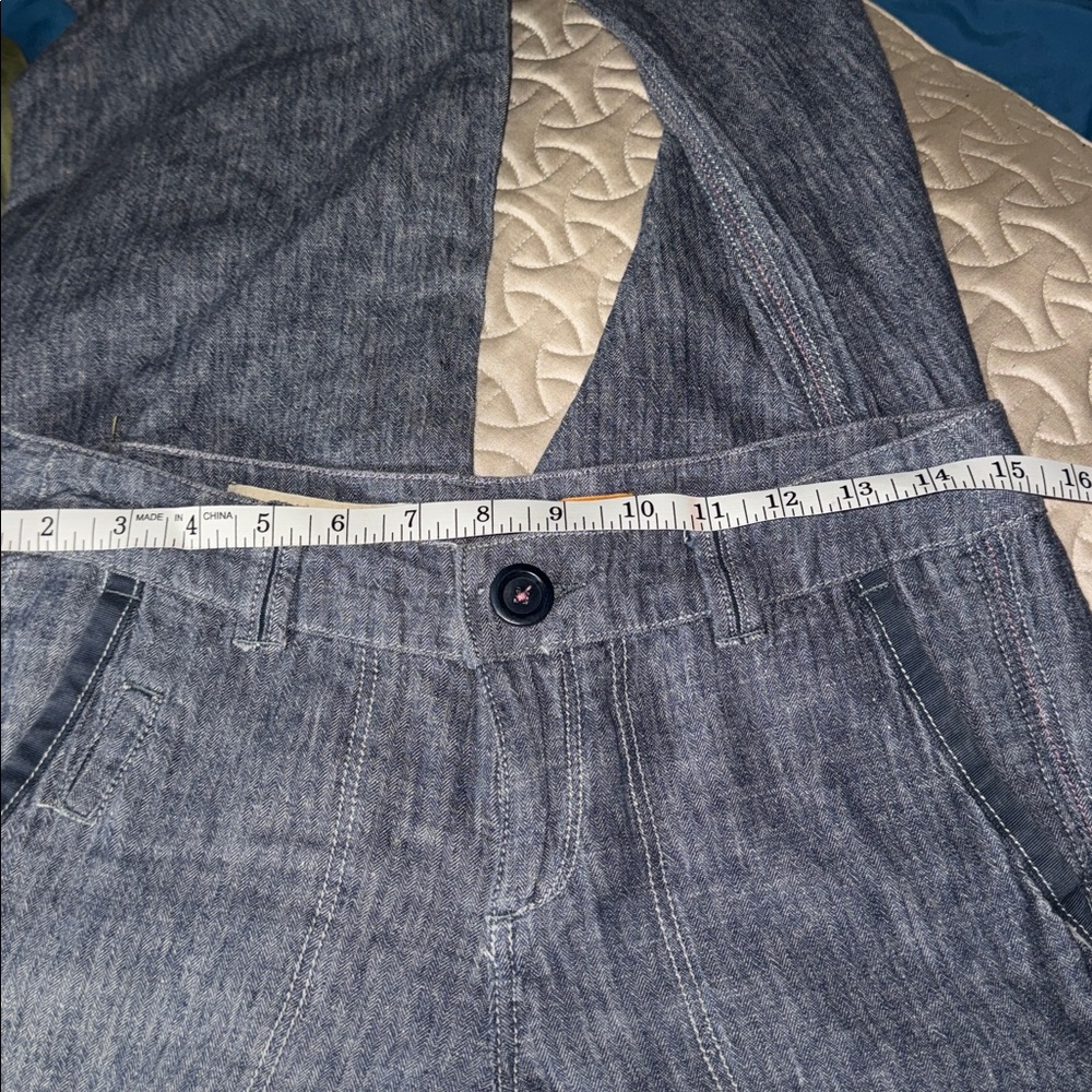 Pilcro-anthropology Stylish Denim linen Wide-Leg Pants - Picture 10 of 10